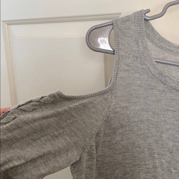 Cold Shoulder Grey Top - Picture 3 of 3